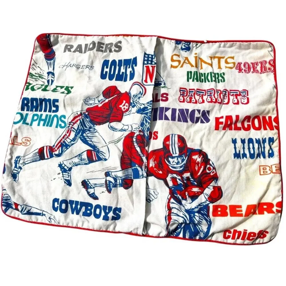 Vintage Sears 70s NFL Team Football Logos Pillow Sham | Standard